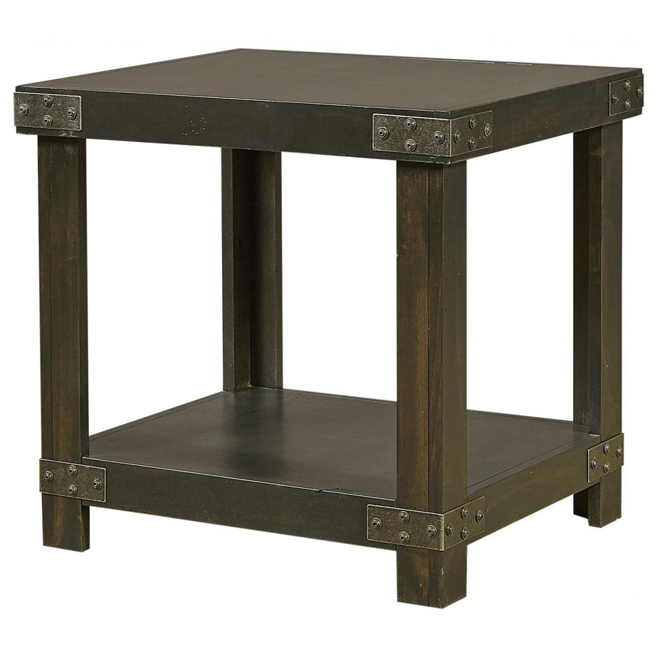 Aspenhome Industrial End Table with Shelf Stoney Creek Furniture